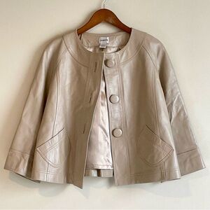 Vintage Chicos Women’s Vintage Genuine Leather Swing Jacket Button Front Size 2